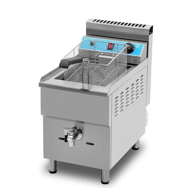 Новые коммерческие газовые глубокие промышленные одиночные фризеры 18L SS201 с сертификацией CE