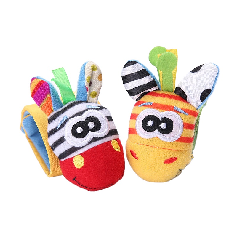 cute animal soft baby socks toys wrist rattles baby rattle toys garden bug wrist rattle