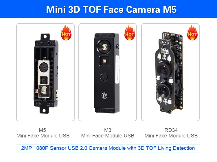 Biometric Camera Module TOF Front-end Sensing Device Module Biometric Liveness Detection 3D Face Recognition Camera