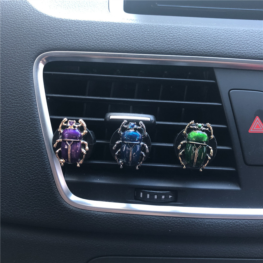 Long Lasting Fragrance Colorful Beetle Insect Modeling Solido Perfume Solid Aromatherapy Car Vent Clip