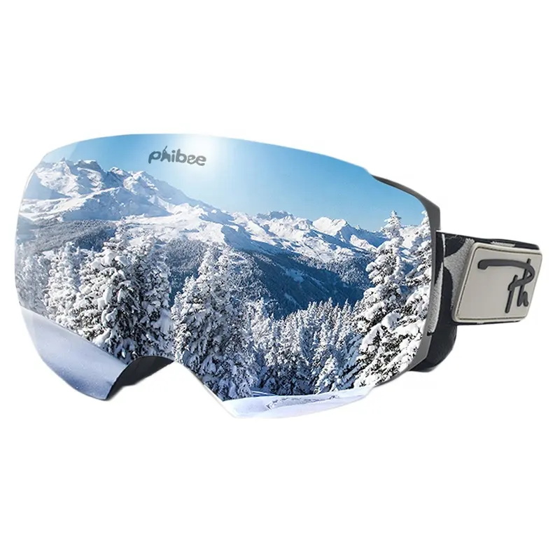 Визуальные антибликовые УФ-защитные противотуманные UV400 магнитные взрослые лыжные очки для снега сферические