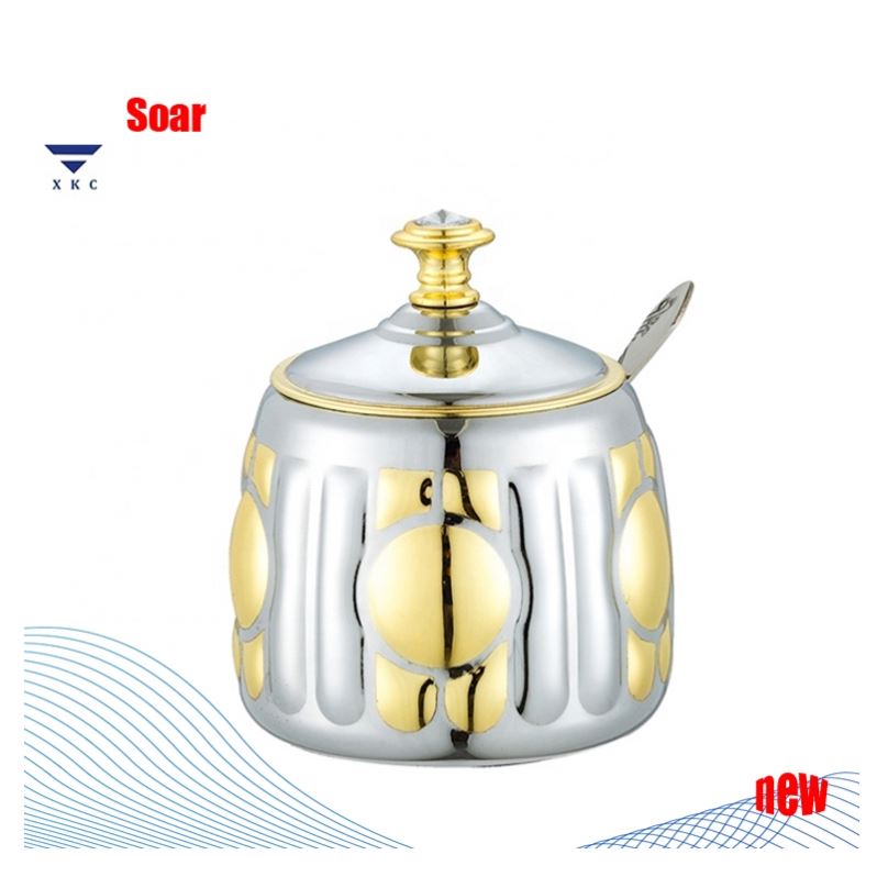 Hot sale spice jar condiment set stainless steel sugar pot for cooking