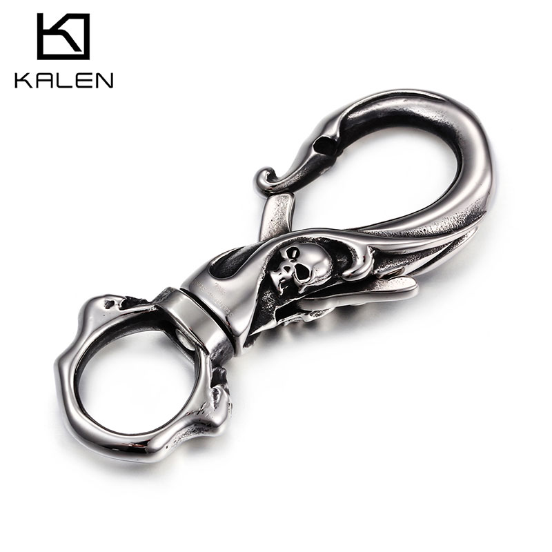 Серебряный мужской брелок KALEN из нержавеющей стали 316 с блестящим скелетом