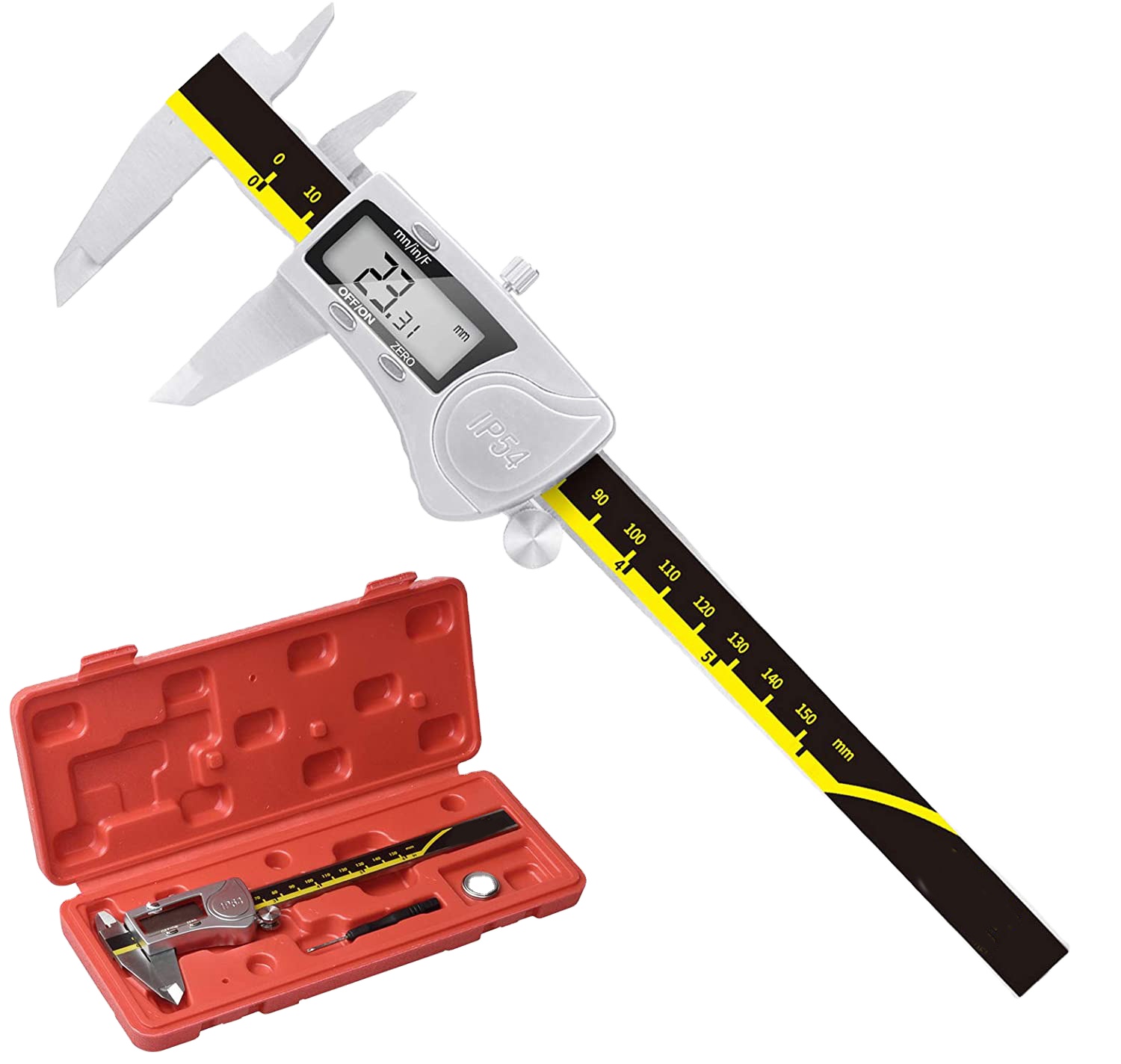 Waterproof Stainless Steel Caliper, Standard And Precision Inch / Micrometer Caliper, With Lcd Screen Vernier Calipesr