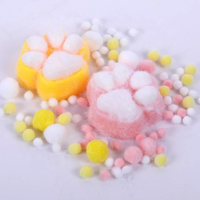 Ultra Soft Cute Furry Cat Paw Squishy Toy TPR Stress Relieving Kawaii Squishy Fidget Toy Set Taba Squishy