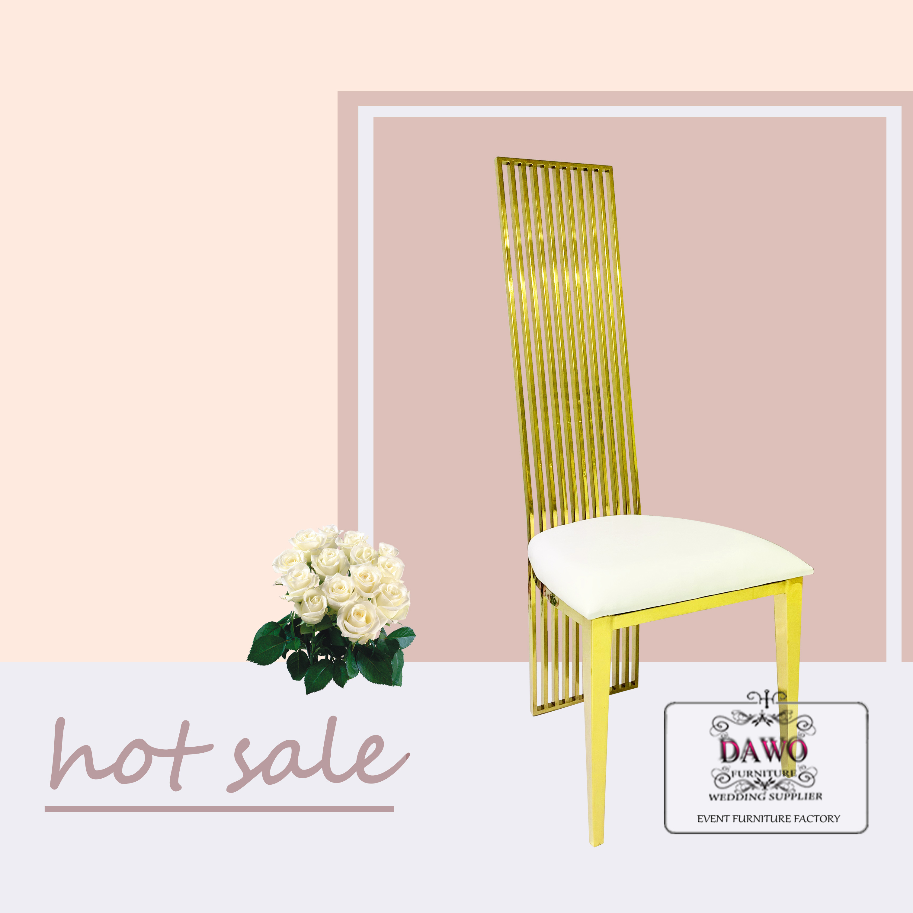 Royal wedding chair ingot chair stainless steel antique restaurant chair