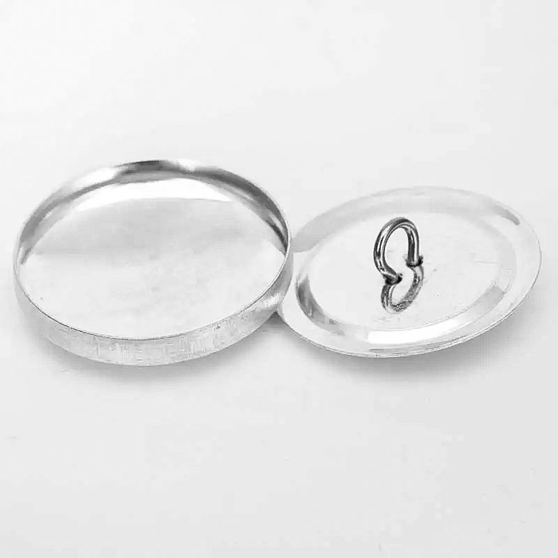 100sets/bag Buttons Aluminum DIY Handmade Bread Shape Round Fabric Accessories Clothes Semi-finished Product Button
