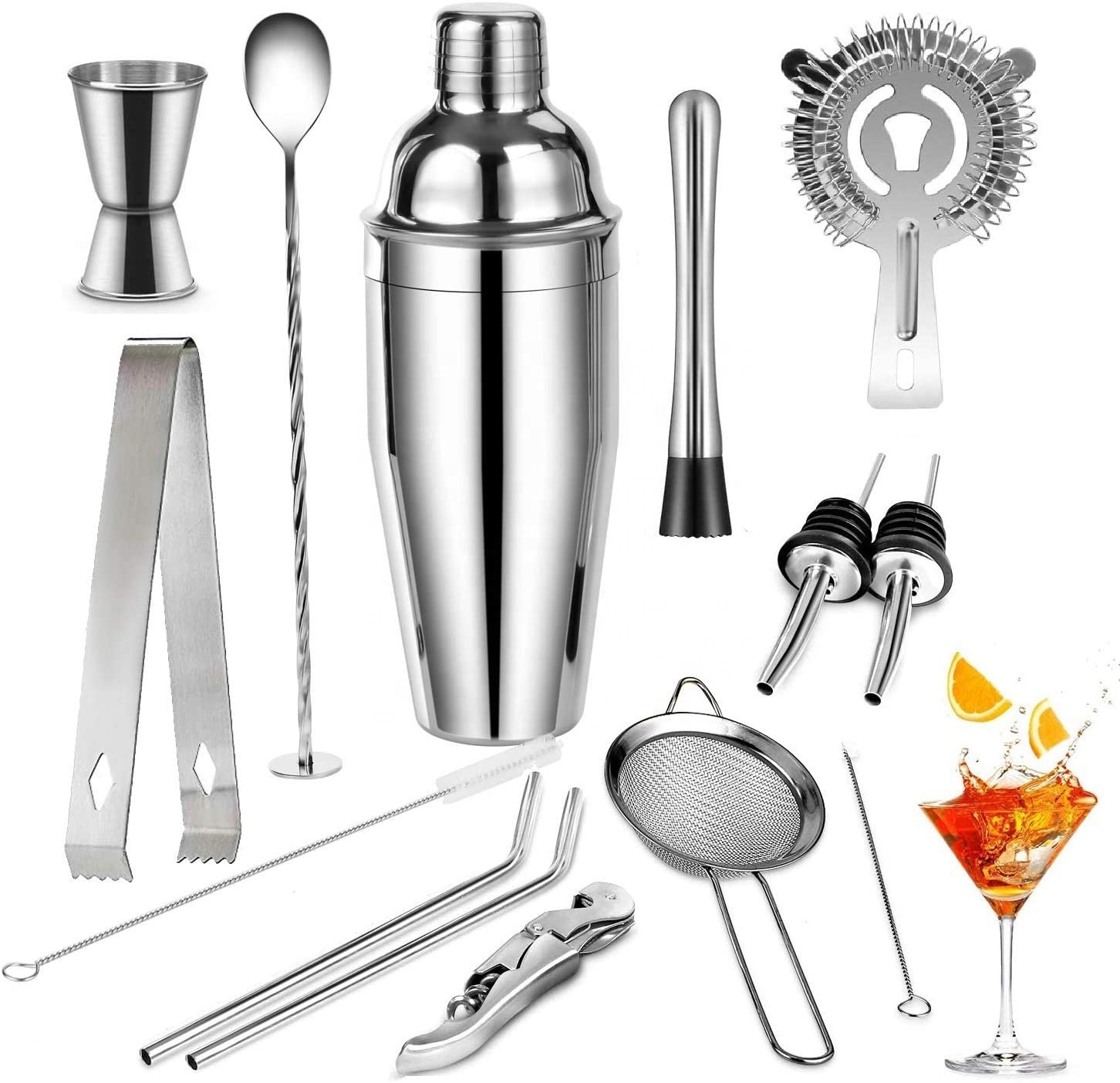 Cocktail Making Set 13Pcs Cocktail Shaker Set Bartending Kit Stainless Steel Cocktail Bar Tools