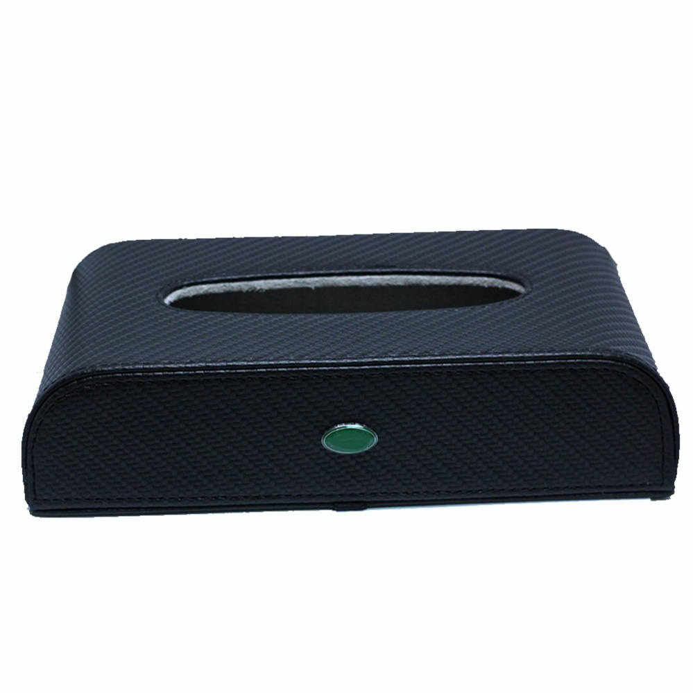 Premium Carbon Look rectangular PU Leather Tissue Box cover wholesale for car