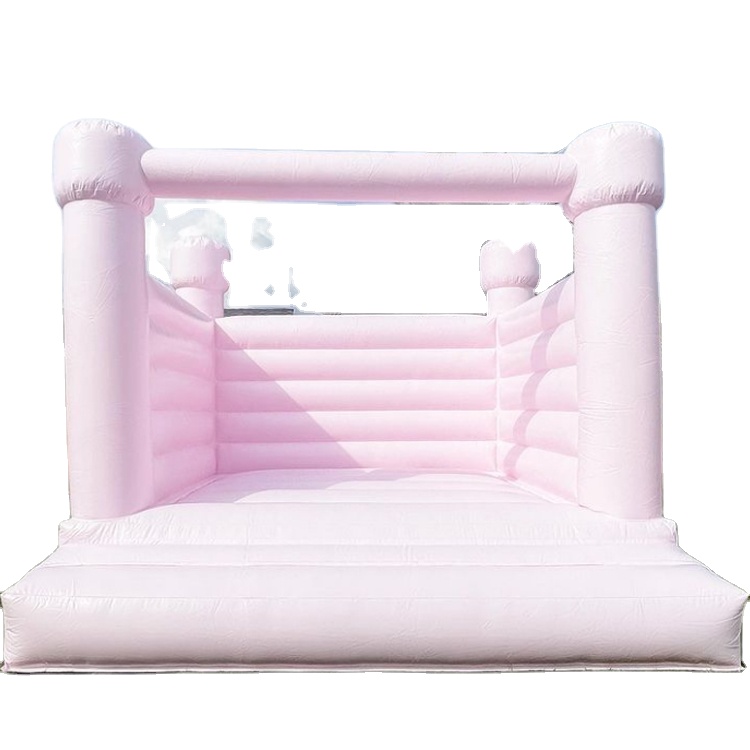 Pastel pink blue bounce house white inflatable wedding bounce bouncy castle