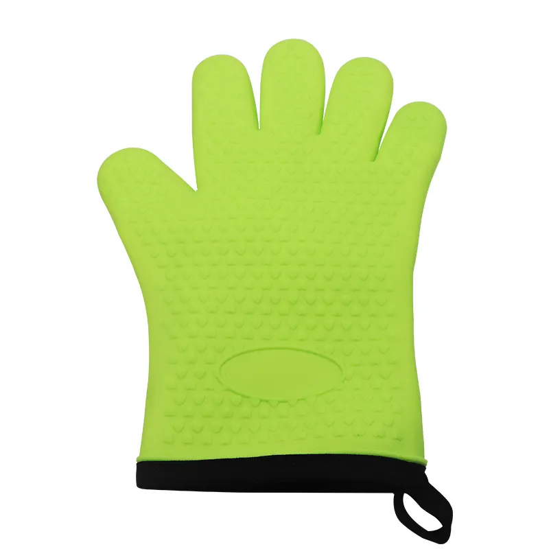 Slip and heat-resistant Design Silicone Material Oven Gloves with cotton lining