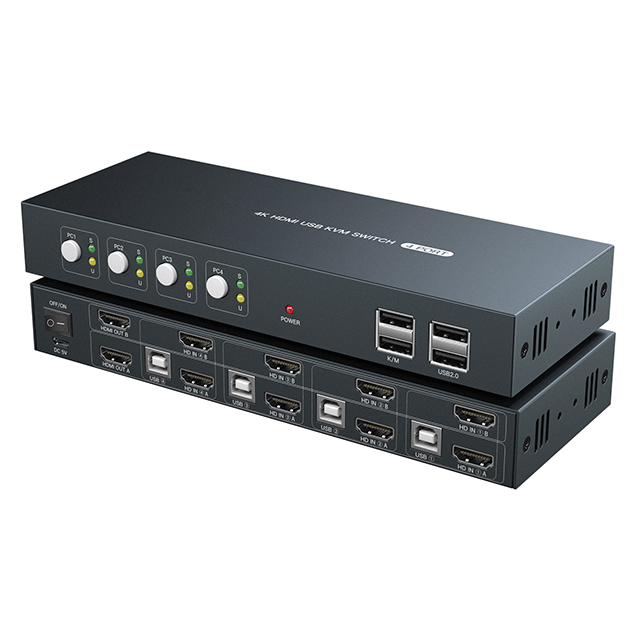 Vitalforce высококачественный двойной монитор HDMI KVM переключатель 4 порта горячая клавиша Arc Extractor 4K 30 Гц KVM переключатели