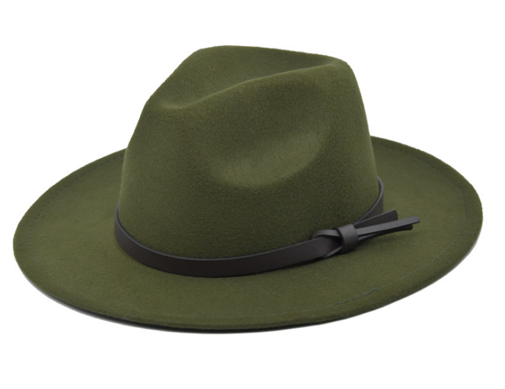 High Quality Wholesale 100%WOOL Felt Fedora Hat For Men Panama Hat Wool PU Brim Fedora Hat