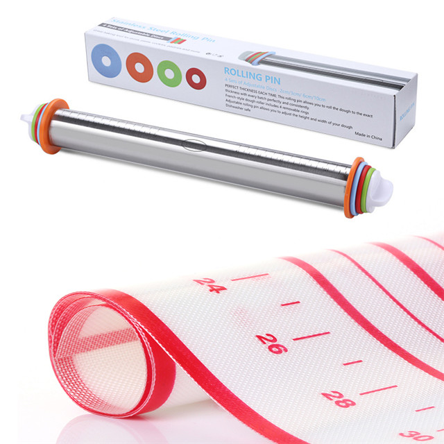 Wholesale Stainless Steel Cookie Cutter Pattern Silicone Rolling Pin