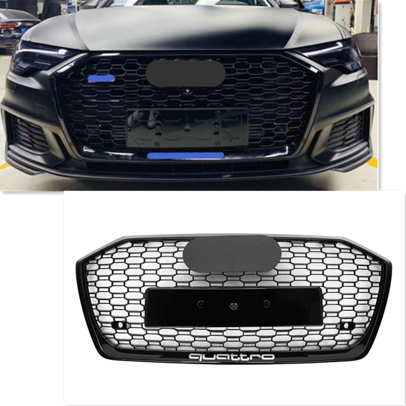 Радужный стиль для Audi A6 S6 C8 2019 + RS6 стиль передний бампер решетка для пчелиных сот серебряный черный гриль