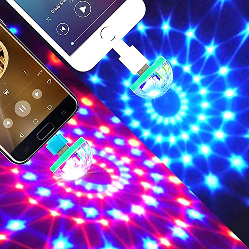 Led Car Usb Atmosphere Lamp Mini Portable Voice-Activated Magic Disco Ball Strobe Light For Home Party Karaoke