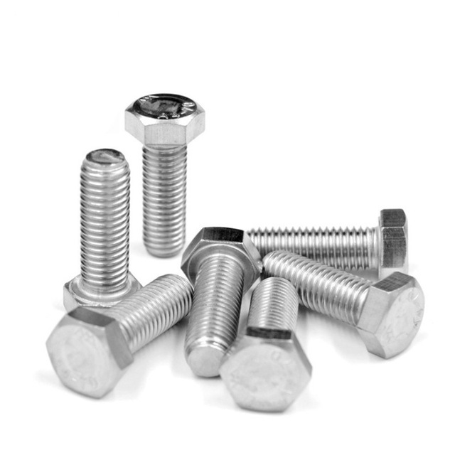 304 stainless steel M5M6M8M12M16M20 full-tooth outer hexagon bolts big head hexagonal standard fastener screws