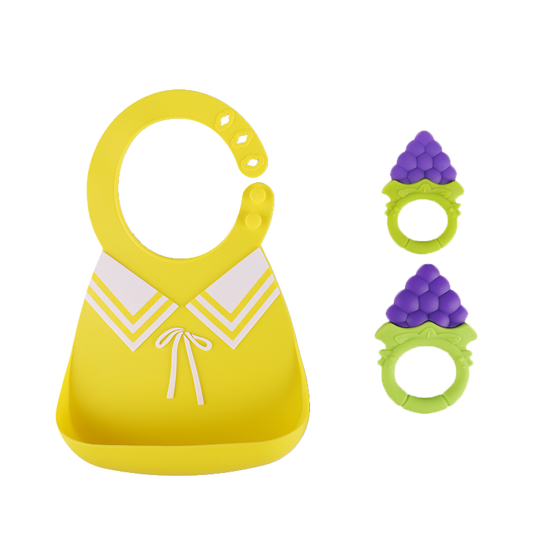 2020 Silicon Waterproof Bib Silicone Teething Toys Teethers for Kids Baby Infant