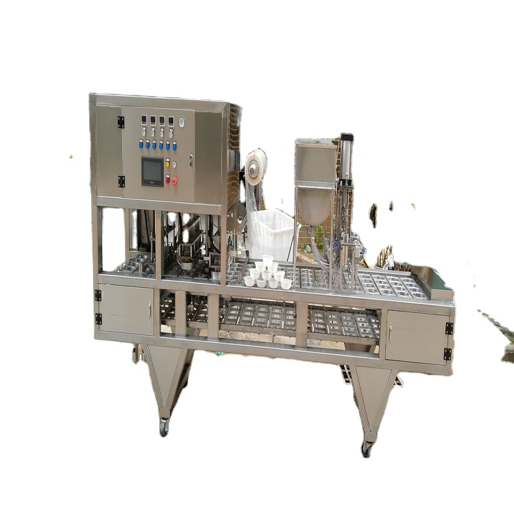 Automatic rice congee hummus paste bowl filling sealing machine