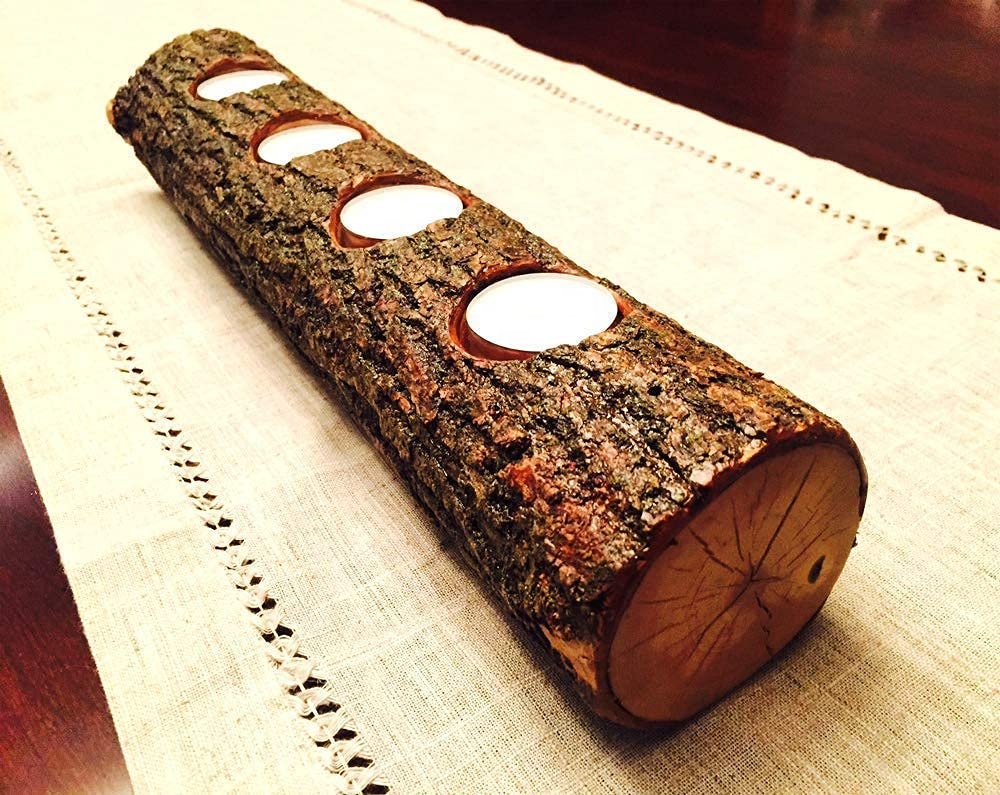 Tree Wood Log Branch Tea light Candle Holder