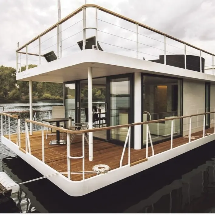 YAMANE 11M Boat Manufacturer High Quality Glass House  Pontoon  Passenger Restaurant House Boat