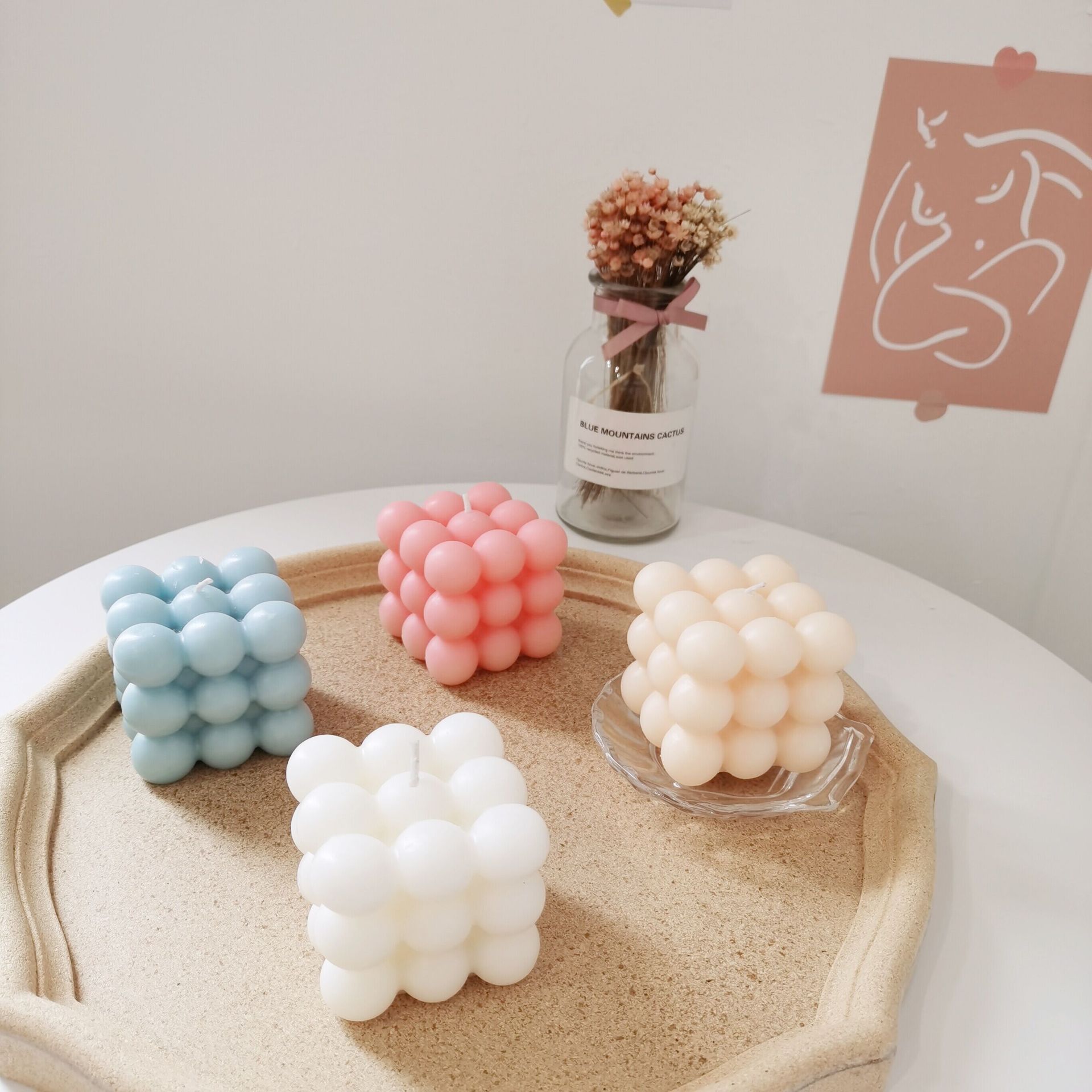 DIY Candle Material Wax 3D Silicone Mold Fondant Cake Mold Square Cube Candle Mould Soy Wax Essential Oil Aromatherapy Candle