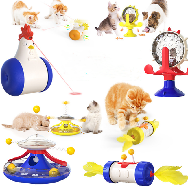 stock cat ball move up and down Interactive Toys Amazon cat toys set happy funny feather toy for cats
