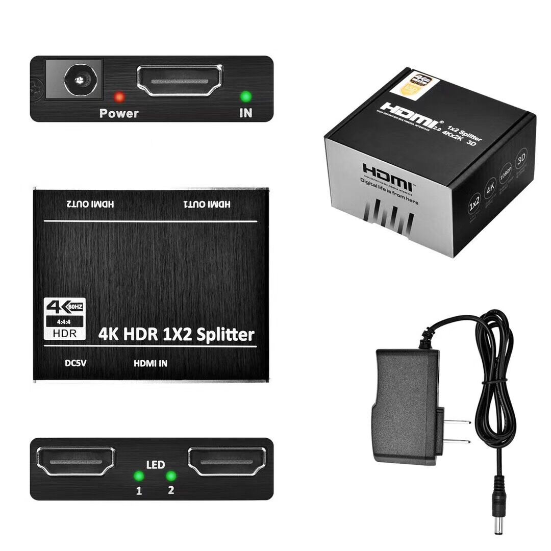Супер мини 4 К 60 Гц 1 в 2 Out 1x2 HDMI Splitter Поддержка HDCP2.2 3D 2160 P 1080 P HDR ARC