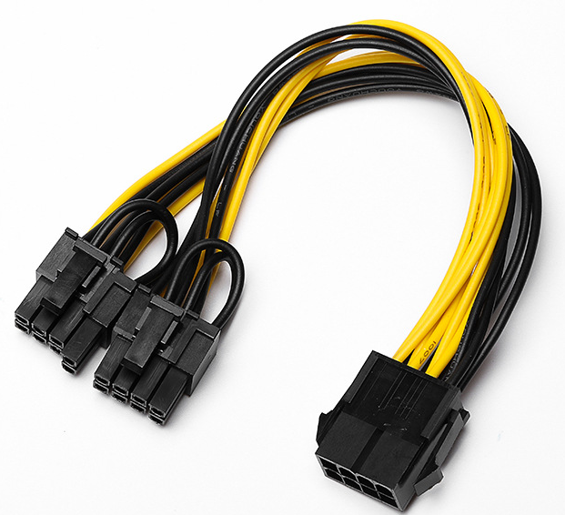 Кабель питания для видеокарты pcie сплиттер 18awg pcie 8pin gpu сплиттер кабель питания 6 pin pci-e до 8 6 2 pin pci-e