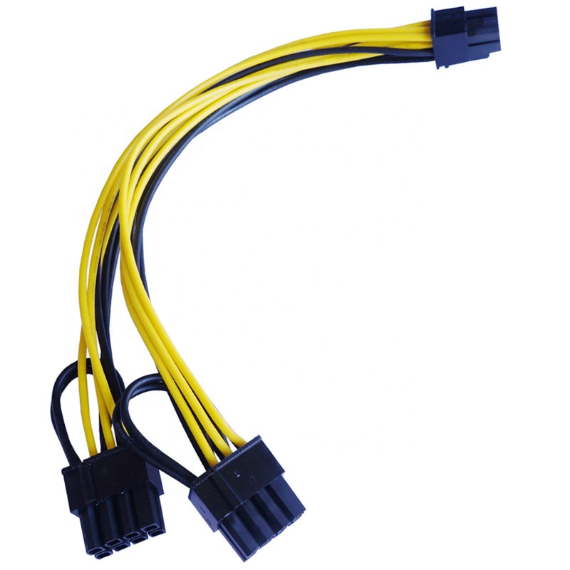 PCIe силовые кабели 6Pin женский двойной 8Pin 6 + 2 контактный разъем Pci-express адаптер питания кабель
