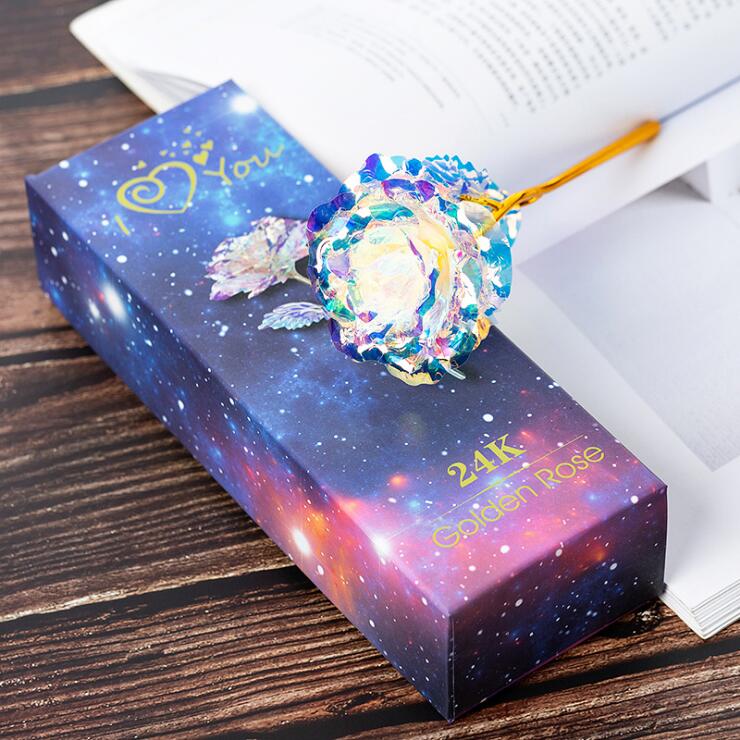 2020 вечная 24-каратная Золотая фольга с покрытием погружением galaxy rose led 24 k цветок подарок на день Святого Валентина
