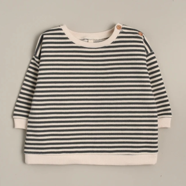 factory spring autumn cotton Boys Girls Stripes french terry Sweatshirt knit Loose long sleeve Kids set
