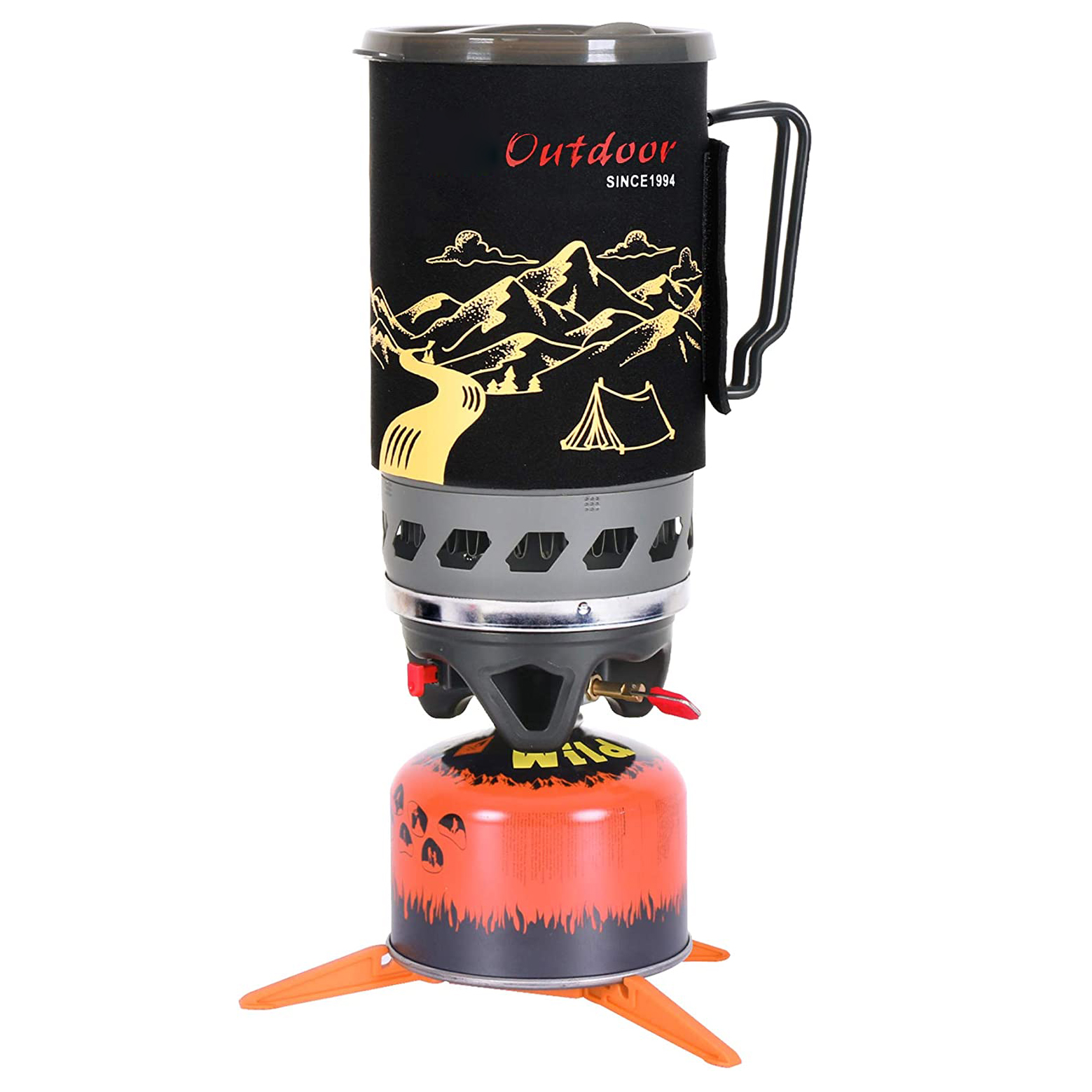1.4L походная печка система приготовления пищи, пропан, горелка На Открытом Воздухе Пеший Туризм лагерь плита, портативная газовая плита горелки