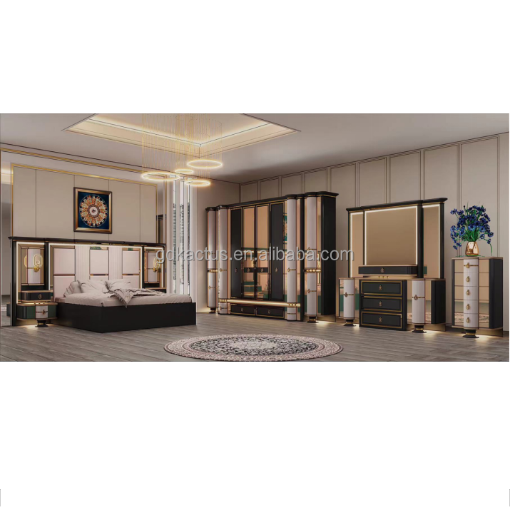 2024 brand new design super king size 8doors bedroom sets luxury bedroom furniture set home use modern bedroom