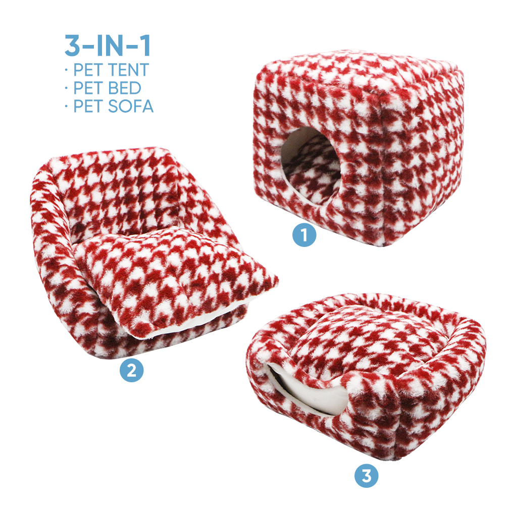 custom pet bed 3 in 1 washable luxury pet plush bed for cats and dogs