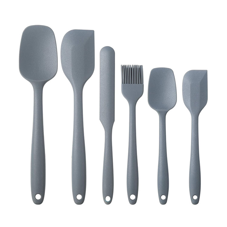 Kitchen Spatulas Cooking Baking Mixing Grey Silicone Spatula Set of 6