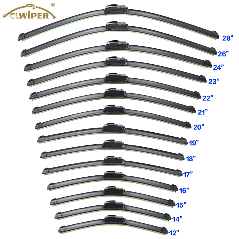 CLWIPER Wiper Blades Universal Soft Frameless Assembly Chrome Auto Car Windshield Wipers