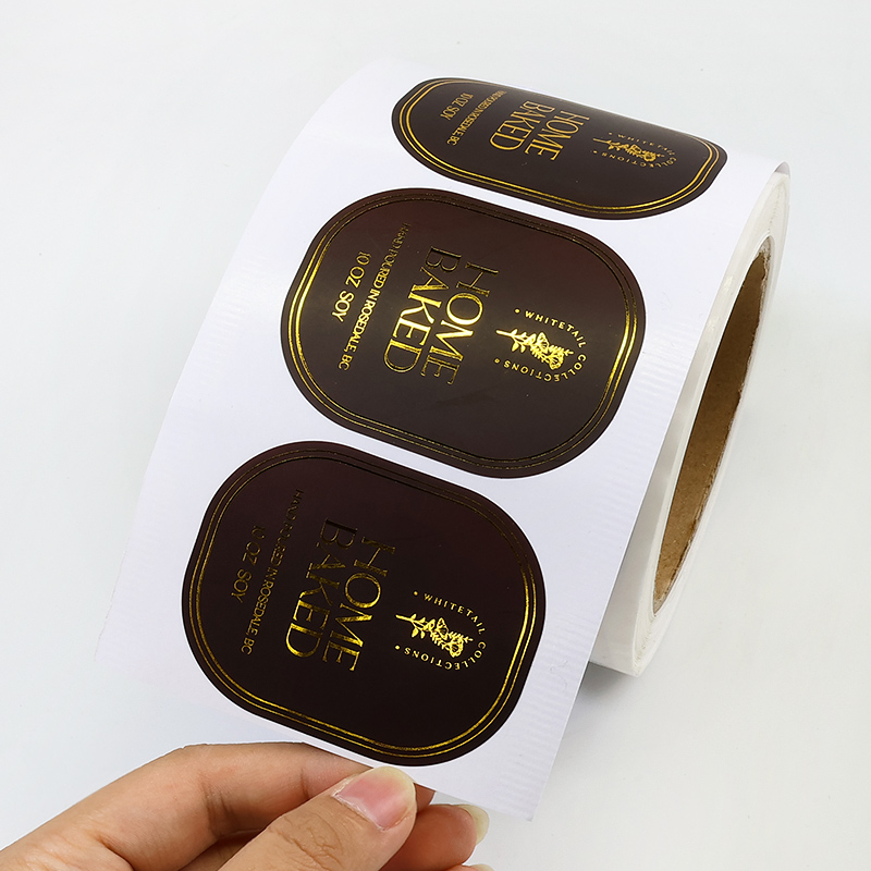 custom cosmetic brand business logo label design glossy vinyl sticker printing packaging labels for skincare products