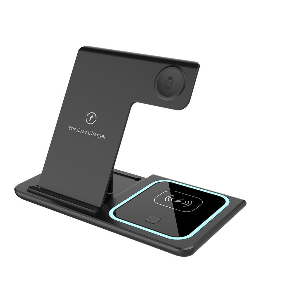Amazon Top Seller 3 in 1 Foldable Wireless Charger 15W Universal Mobile Phone Charging Pad Multifunctional Desk Wireless Charger