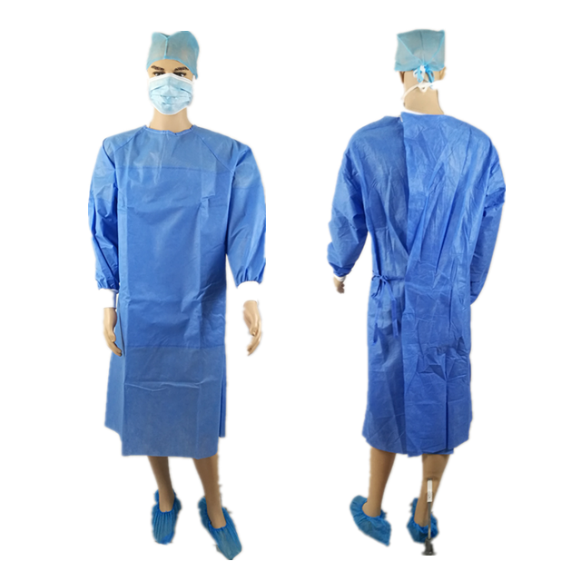 Hospital Gowns Disposable Sugical Medical Gawns Level1 Sms Laminated Isolation Gown 30Gsm Non Woven Sergical Gowns