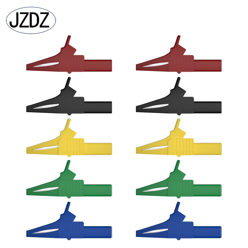 JZDZ J.60039 4 мм защитный зажим для пистолета типа «банан» с медным покрытием и никелевой вставкой изоляционный большой Безопасный зажим типа «крокодил»