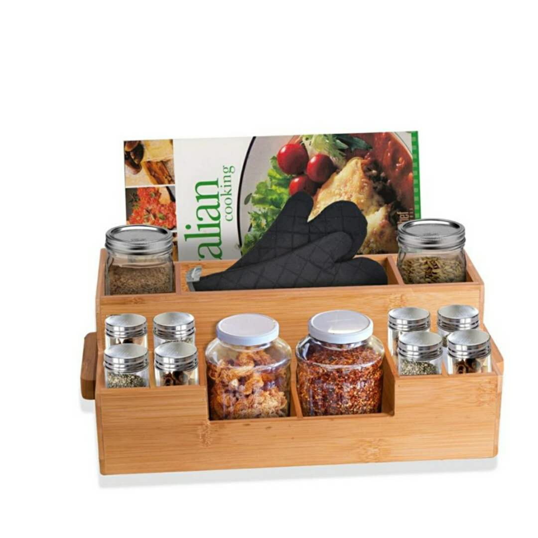 2021 New Arrival Bamboo Wood Ceramic Kitchen Utensil Holder and Dryer