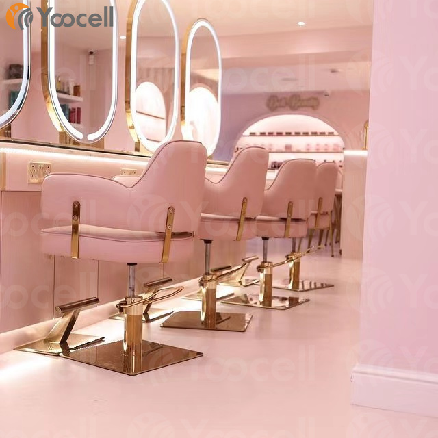 Горячая Распродажа, современный парикмахерский стул Yoocell розового цвета, стул для парикмахерской, стулья для салона красоты