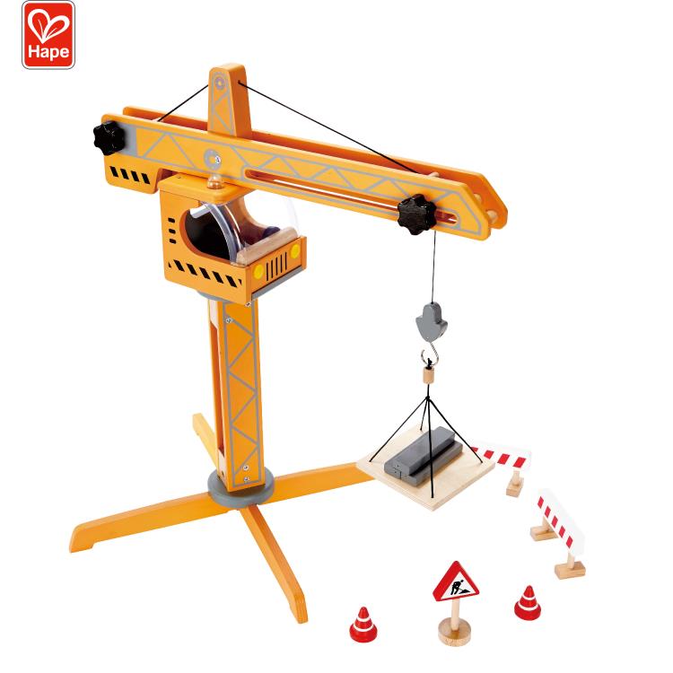 Top Popular Children Construction Tower Crane Wooden Engineering Toy