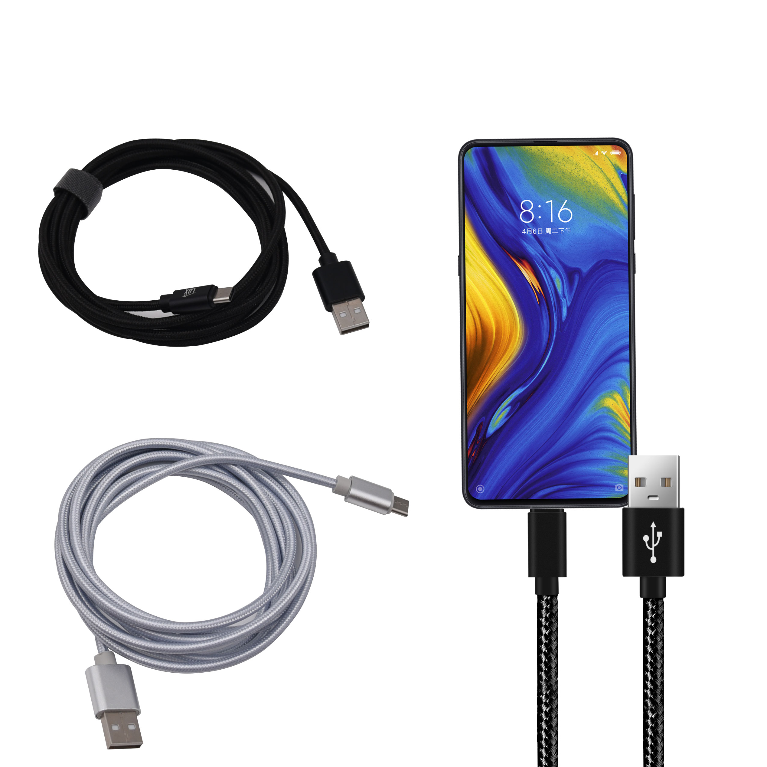 1 м 2 м металлический пружинный металлический штекер Type C Micro Usb кабель Usb C кабель для мобильного телефона