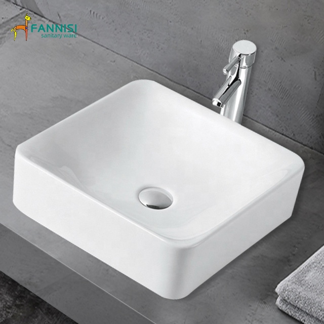 Chaozhou sanitary ware shallow ceramic small one tap hole wash hand art basin
