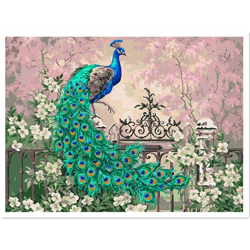 Low MOQ Large Diamond Painting Custom Size Pop Art Painting Full Diamond Grace Good Luck Peacock Diy Cross Stitch Kit Home Decor