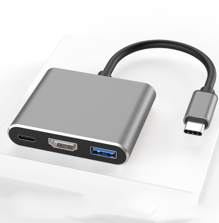 3 в 1 USB-C кабель с разъемами типа c и USB 3,0 PD, совместимому с HDMI адаптер для ноутбука адаптер конвертер USB-C 4K