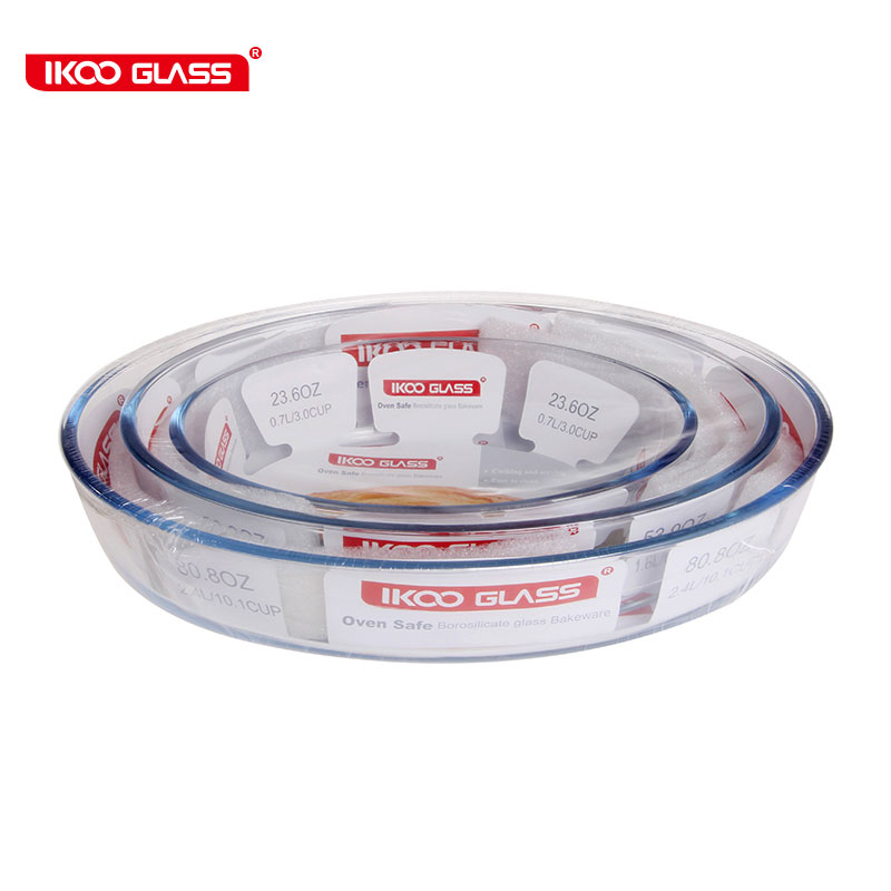 3pcs baking dish set table service glass dish baking tray heat resistant glass oven safe baking pan