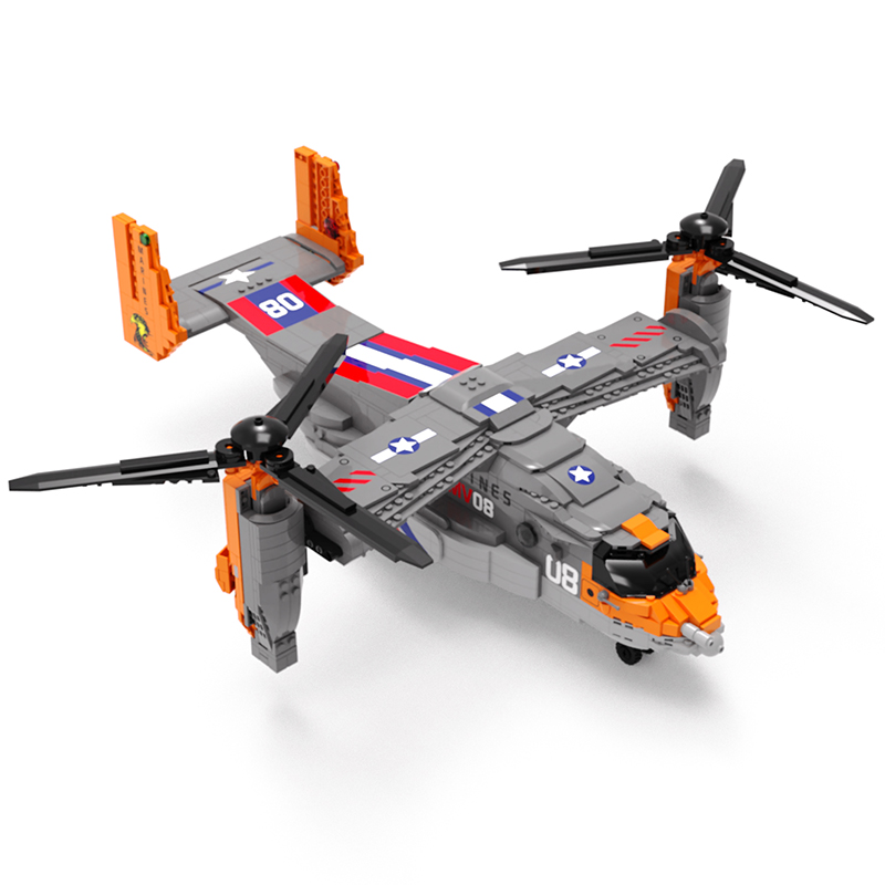 Juhang 88007 Military Series Boeing Air Plane Engine Building Blocks Toys Fighter Set Bell V-22 Plane for Building Toys